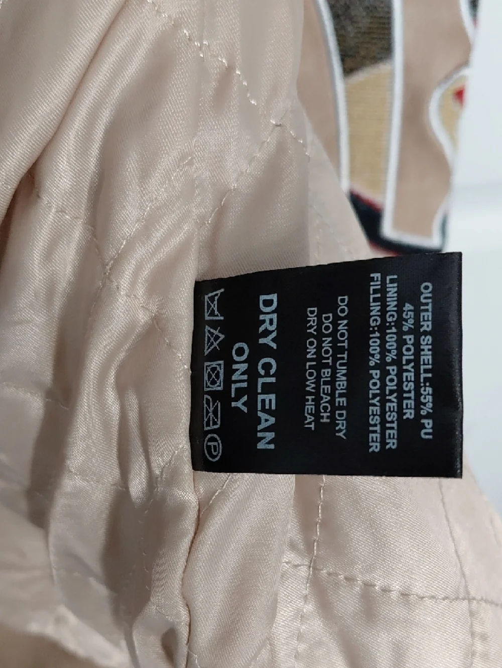Beige Racing Graphic Leather Jacket - Picture 12 of 12